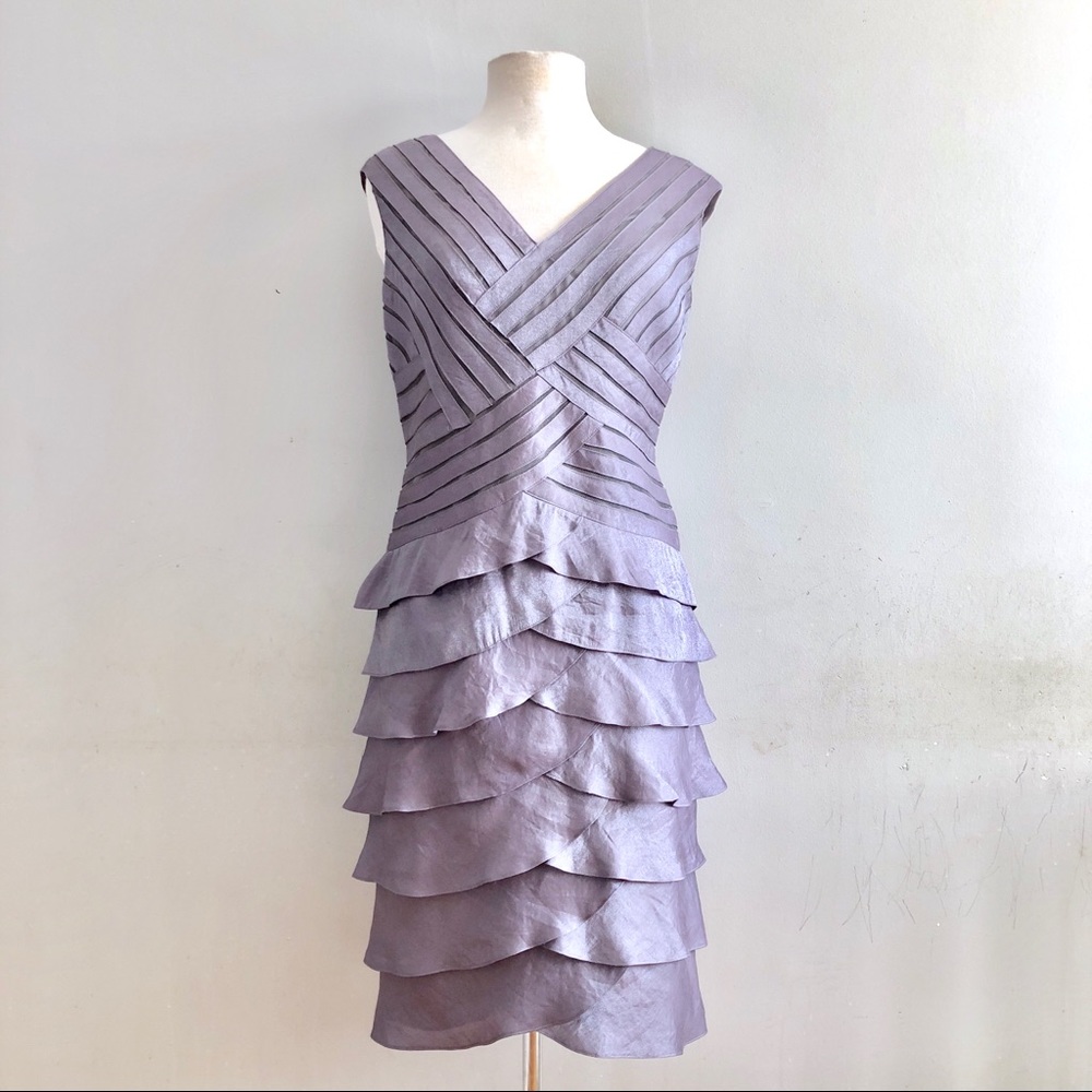 Adrianna Papell shutter pleated gown
